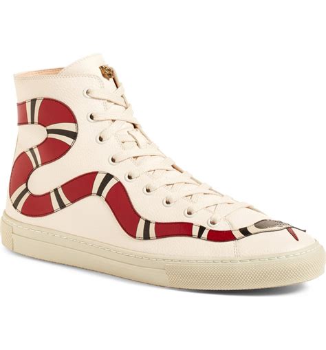 gucci high top brown|Gucci snake high top sneakers.